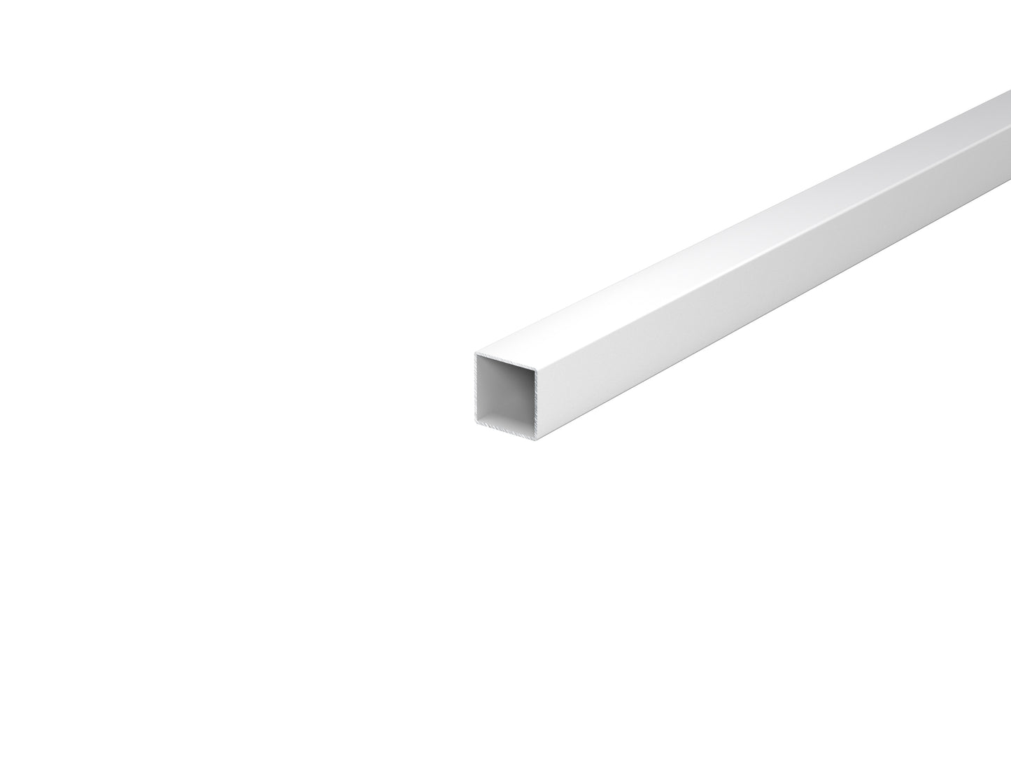 .875" White Square Steel Tube 7/8 in Square Steel Tube Pre-Finished Gloss White Powder Coated .875 x .875 x .049" Wall