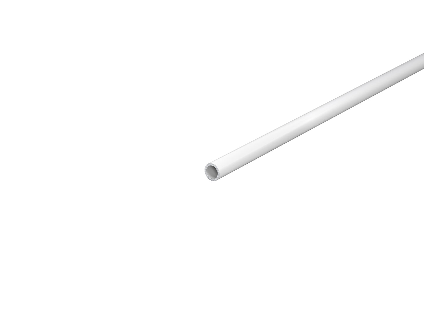 0.5" White Round Steel Tube 1/2 in OD Round Steel Tube Pre-Finished Gloss White Powder Coated .062" Wall