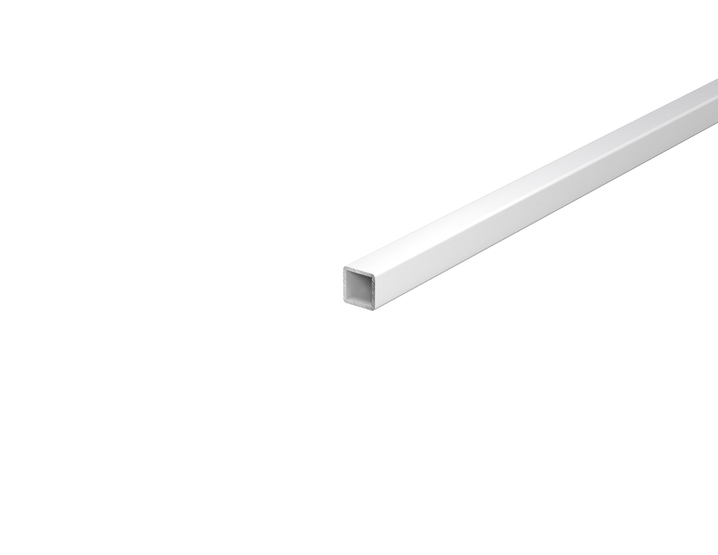 5/8" White Square Steel Tube .625 in OD Square Steel Tube Pre-Finished Gloss White Powder Coated .625 x .625 x .062"