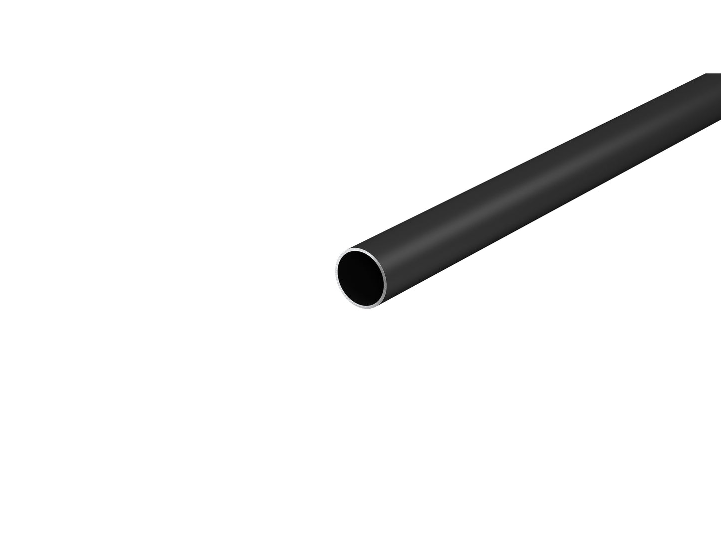 1" Black Round Steel Tube 1 in Round Steel Tube Pre-Finished Black Powder Coated Matte Black, 1" OD x .049" Wall