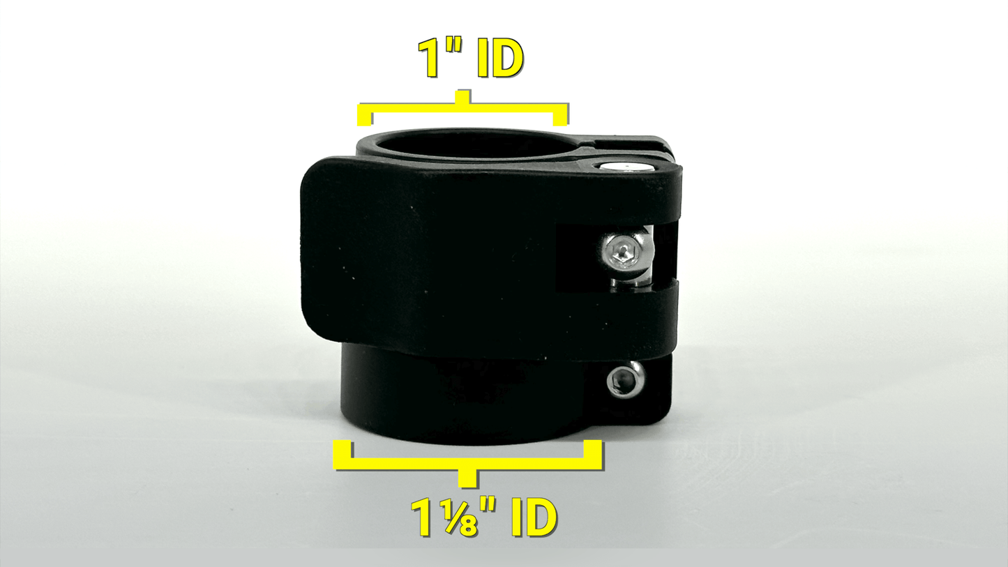 L Lock Telescopic Tube Clamp with ID shown 1-1/8" to 1"