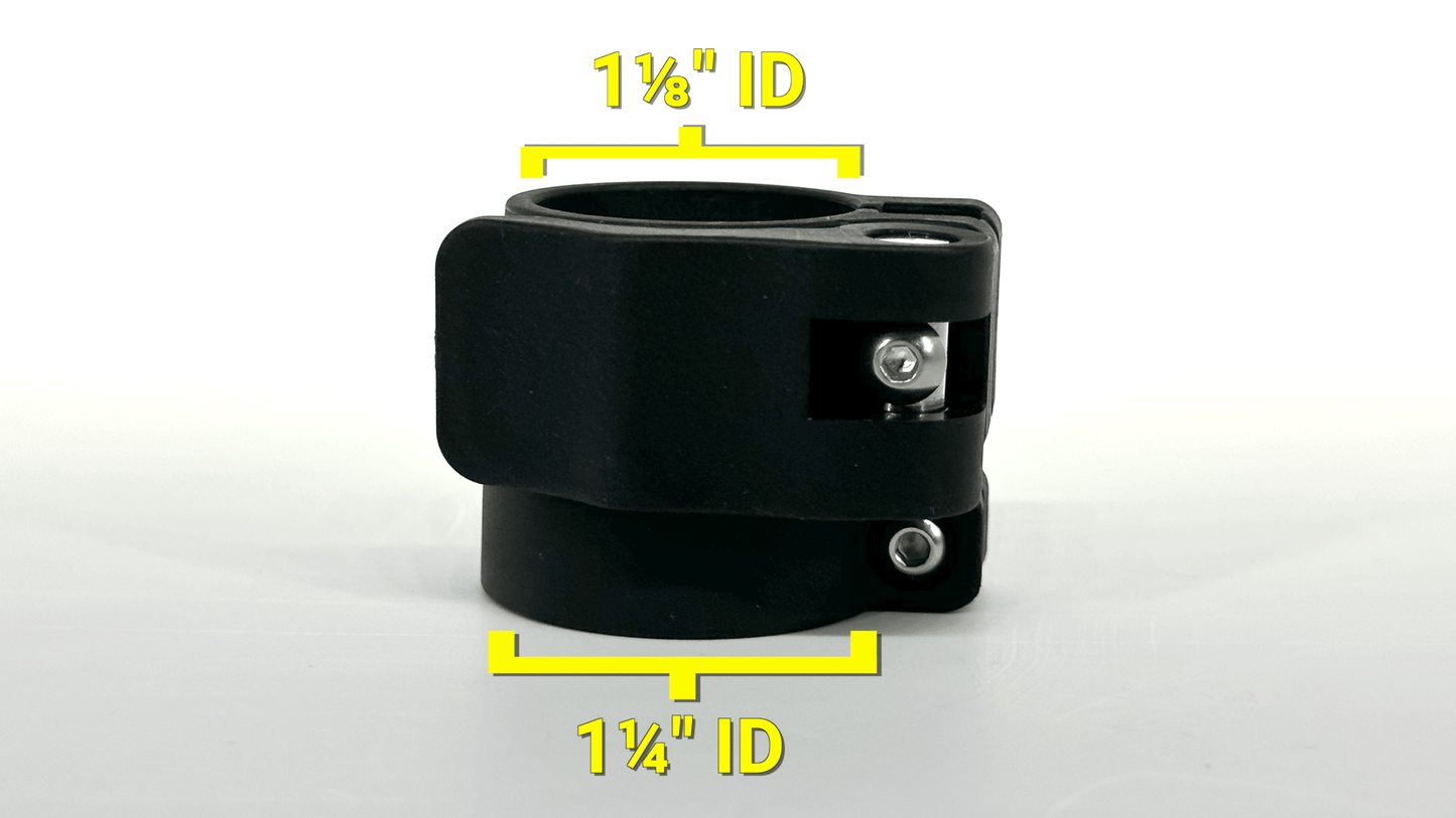 L Lock 1.125" to 1.25" Photo with tubing sizines called out