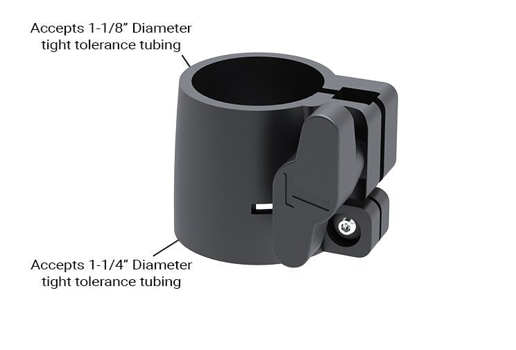 B Lock Telescopic Tubing Clamp for 1-1/8" to 1-1/4" OD tubing, 1.125" to 1.25"