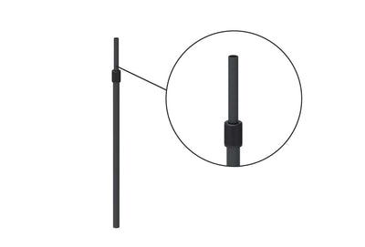 24" Long Telescopic Aluminum Tube 1/2" and 3/8" diameters with 1/4-20 female thread TBVCMTE-B Black