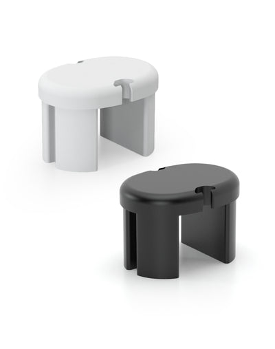 Flat End Cap for SignPost Extrusion 2-1/4 x 1-3/4" Aluminum Oval Slotted Plastic End Cap for Aluminum Oval