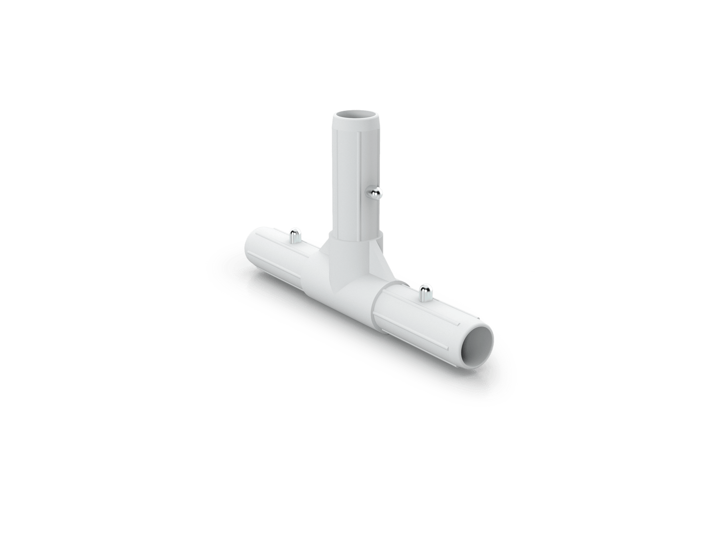 3 Way Plastic T Corner for 1-1/4" tubing 1.25" tubing with spring buttons, 32MM tubing