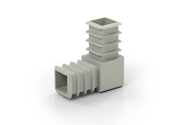 Plastic L Corner for 1" Square tubing silver Plastic 90 degree corner for 1" Square tubing silverAluminum or Steel