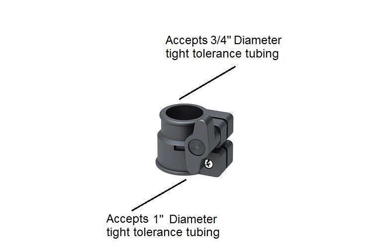 B Lock Telescopic Tubing Clamp for 3/4" to 1" OD tubing, 0.75" to 1"