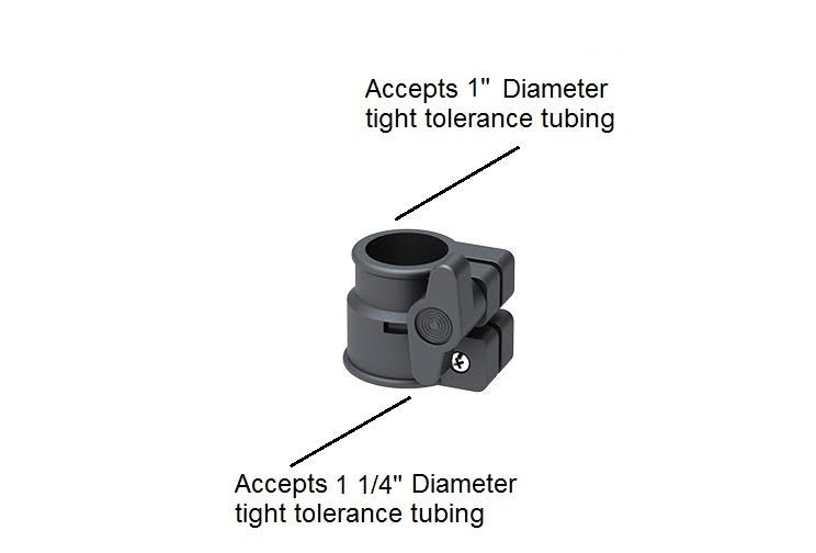 B Lock Telescopic Tubing Clamp for 1" to 1-1/4" OD tubing, 1" to 1.25"