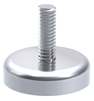 75 lbs rated neodymium magnet with 1/4-20 thread x 3/4" long, 1.25" diameter