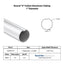 Specification sheet for 1" OD round U indent aluminum tube index key aluminum tubing 1in diameter spec sheet thin wall 1000NR42TP