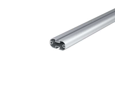 1" x 2" racetrack oval upright with slots, holes for two 1/4-20 threads