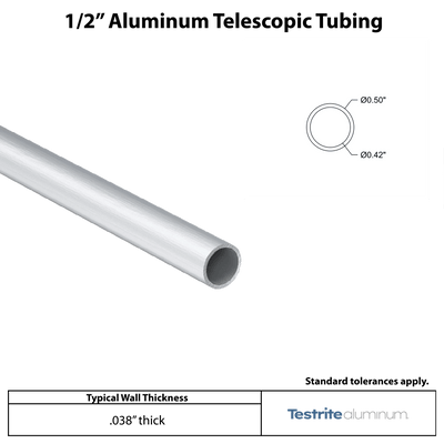 1/2" Aluminum Round Telescopic Tube