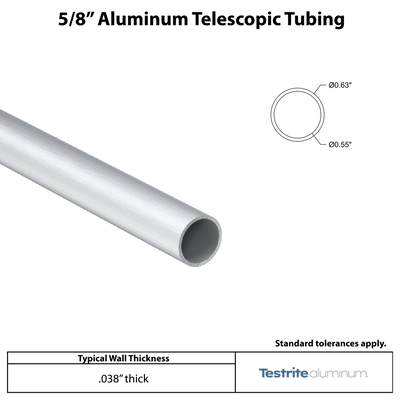 5/8" Aluminum Round Telescopic Tube