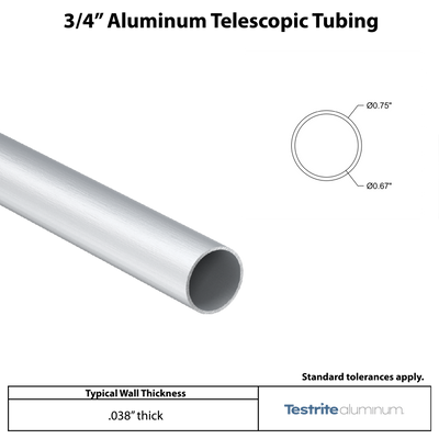 3/4" Aluminum Round Telescopic Tube