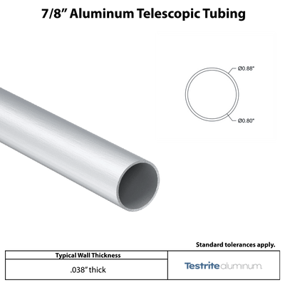 7/8" Aluminum Round Telescopic Tube