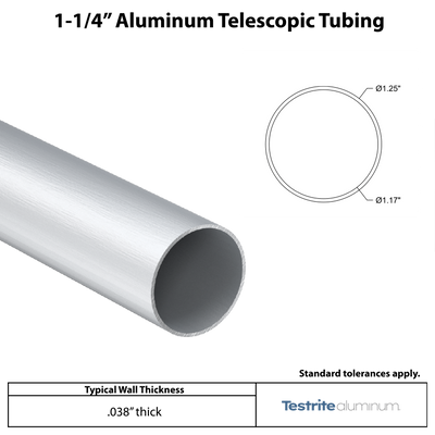 1-1/4" Aluminum Round Telescopic Tube