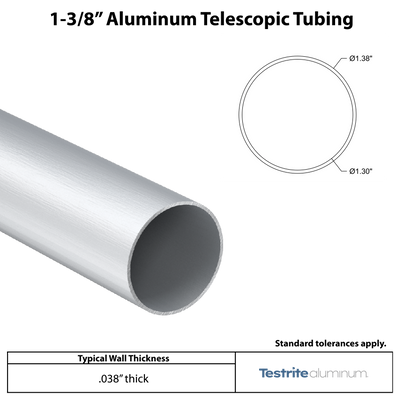 1-3/8" Aluminum Round Telescopic Tube