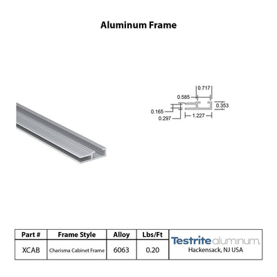 Charisma Cabinet Frame Extrusion Tech Spec Buy Lowest Profile SEG frame