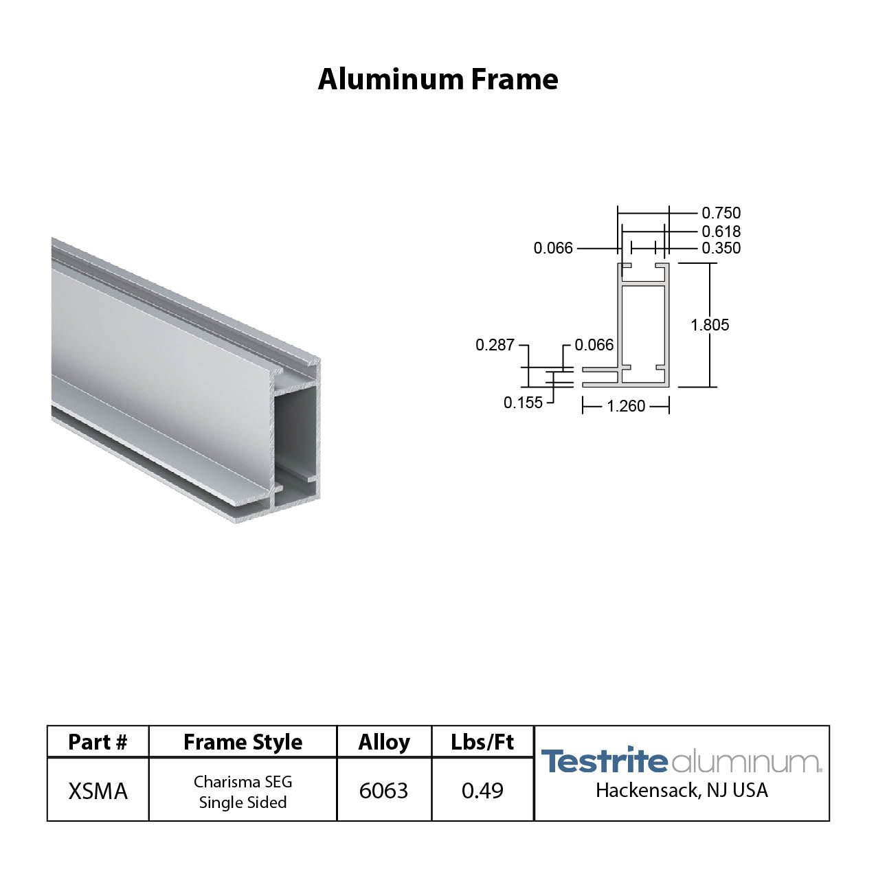 Charisma Single Sided Spec Card