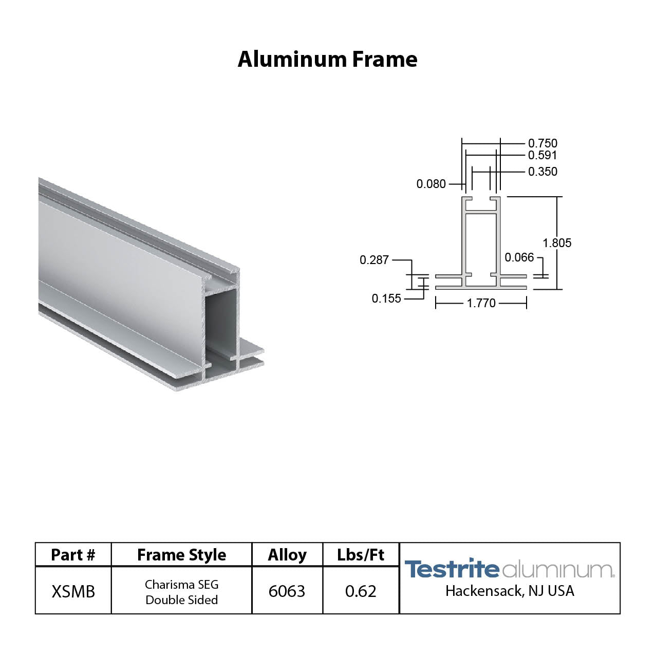 Charisma Double Sided 1-3/4" Deep SEG Extrusion