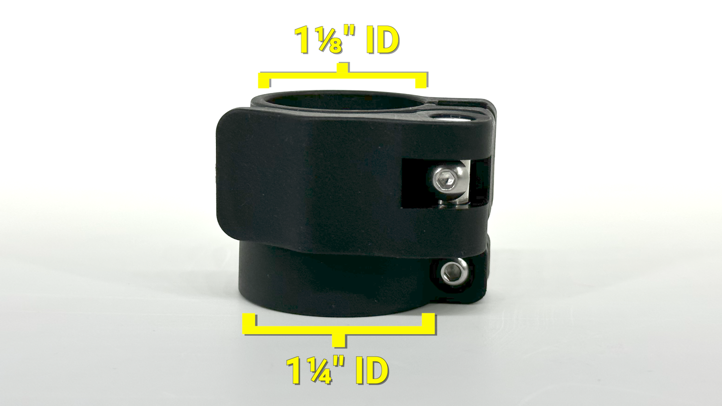 L Lock 1.125" to 1.25" Photo with tubing sizines called out