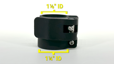Telescopic tubing clamp 1-1/4" to 1-1/8", 1.25" to 1.125" telescopic tubing flip clamp lock