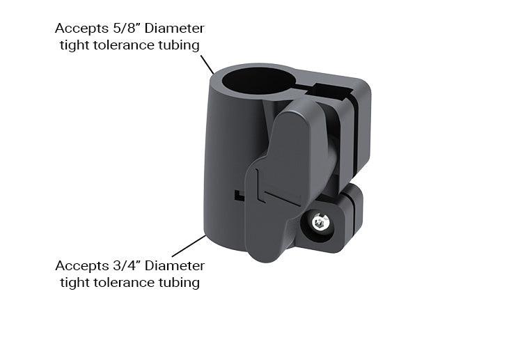 B Lock Telescopic Tubing Clamp for 5/8" to 3/4" OD tubing, 0.625" to 0.75"