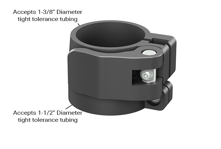L Lock sizing diagram for 1-1/2" to 1-3/8" Tubing