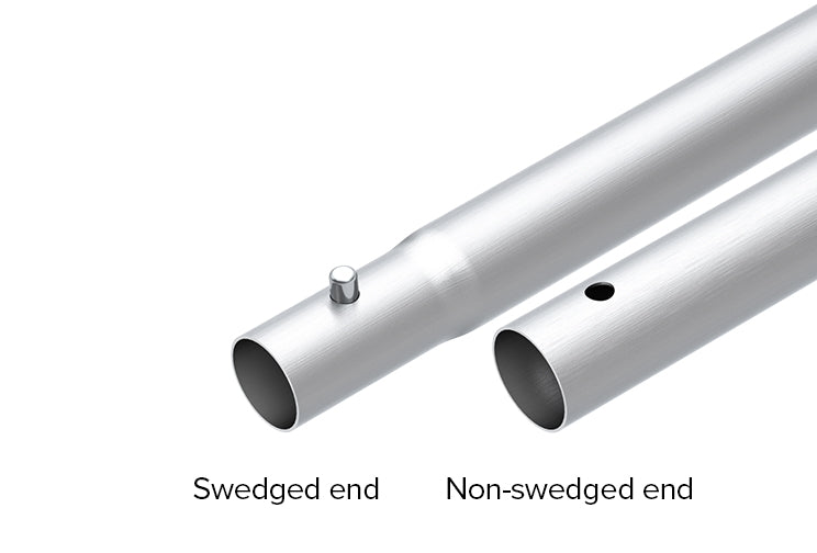 Close up showing end of each 24" swedged aluminum pole that you can buy now a la carte