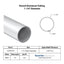 Specifications for 1-1/4" OD x .058" Wall Drawn Round Aluminum Tubing Telescopic, 1.25" OD x .058" wall round aluminum tube, designed to fit inside our 1-3/8" OD x .058" wall tube and to accept our 1-1/8" OD x .058" Wall tube inside of it, all telescoping compatible