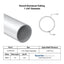 Specifications for 1-3/8" OD x .058" Wall Drawn Round Aluminum Tubing Telescopic, 1.375" OD x .058" wall round aluminum tube, designed to fit inside our 1-1/2" OD x .058" wall tube and to accept our 1-1/4" OD x .058" Wall tube inside of it, all telescoping compatible