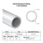 Spec sheet for approximately 1.375" x .125" Aluminum Round Tube, actual size 1.397" Diameter x .136" Wall, nearly a 1-3/8" x 1/8" Wall round aluminum tube, spec card includes lbs per ft