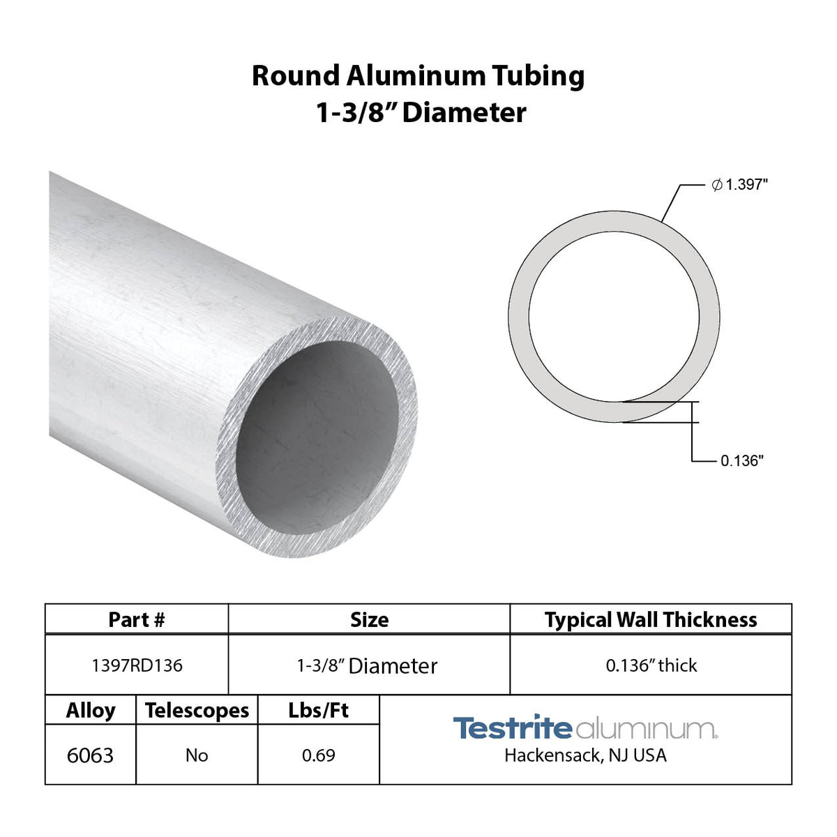 DMiotech Tube Rond en Aluminium 6063 (19mm Od x 16mm Id) de DMiotech Tube Rond en Aluminium 6063 (19mm Od x 16mm Id) de