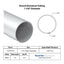Specifications for 1-5/8" OD x .058" Wall Drawn Round Aluminum Tubing Telescopic, 1.625" OD x .058" wall round aluminum tube,, designed to fit inside our 1-7/8" OD x .058" wall tube and to accept our 1-5/8" OD x .058" Wall tube inside of it, all telescoping compatible