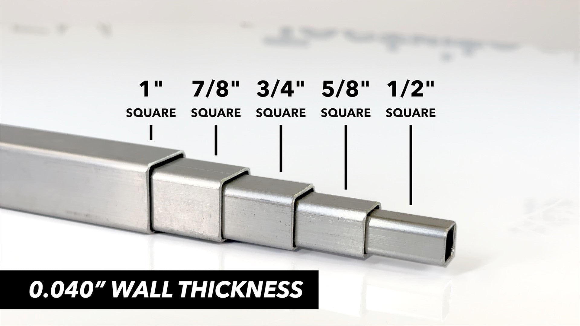 Buy Square Aluminum tubing in long lengths or cut to size US Made Aluminum Tubing 1" 7/8" 3/4" 5/8" 1/2" Square aluminum tubes