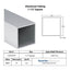 1-1/2" Square Aluminum tube, this 1.5" Square x .060" Wall aluminum tube hollow spec card shows relevant specifications 6063, similar to 6061