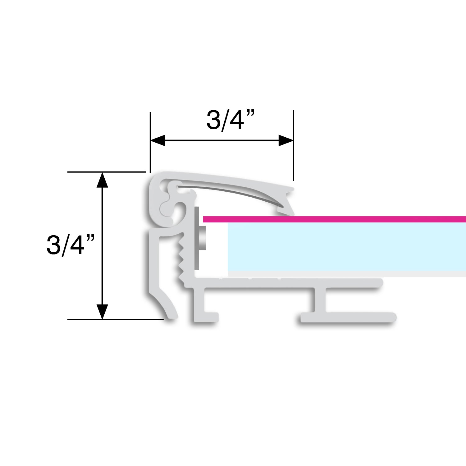 Illustration of how the SupraSlim top can be used to build a lit Snapframe (all other parts must be purchased separately)