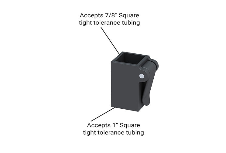 Square tubing lock adjustable square tube lock for 7/8" to 1" OD Square tubing 0.875" to 1"