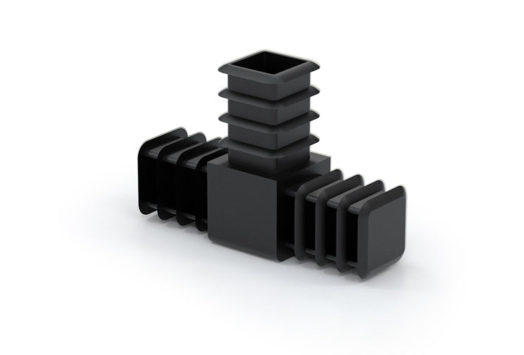 3 Way Plastic Corner T Corner for 1" Square tubing Aluminum or Steel Black