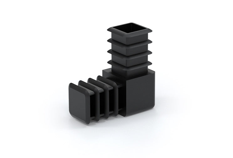 Plastic L Corner for 1" Square tubing Black Plastic 90 degree corner for 1" Square tubing Black Aluminum or Steel 
