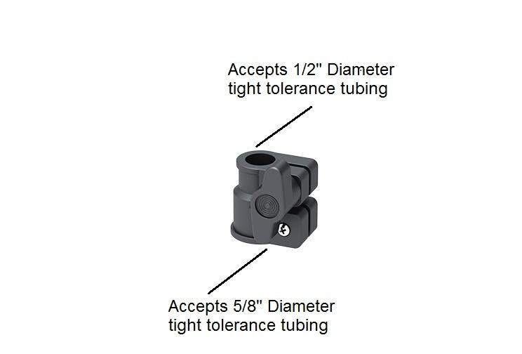 B Lock Telescopic Tubing Clamp for 1/2" to 5/8" OD tubing, 0.5" to 0.625"