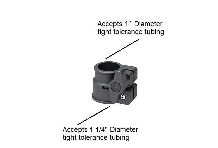 B Lock Telescopic Tubing Clamp for 1" to 1-1/4" OD tubing, 1" to 1.25"