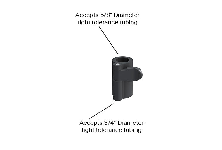 G Snap Lock Telescopic Tubing Clamp for round tubing 5/8" to 3/4" OD tubing, 0.625" to 0.75" 