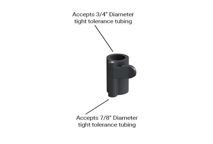 G Snap Lock Telescopic Tubing Clamp for round tubing 3/4" to 7/8" OD tubing, 0.75" to 0.875" 