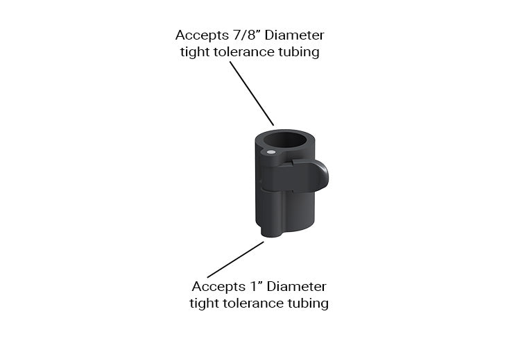 G Snap Lock Telescopic Tubing Clamp for round tubing 7/8" to 1" OD tubing, 0.875" to 1" 