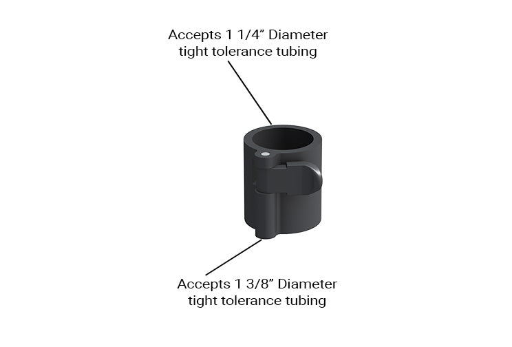 G Snap Lock Telescopic Tubing Clamp for round tubing 1-1/4" to 1-3/8" OD tubing, 1.25" to 1.375" 