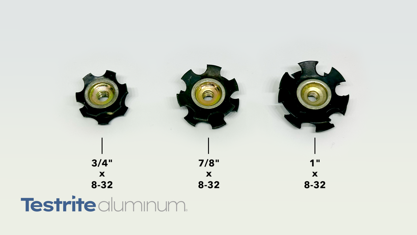 Threaded insert for 3/4" 8*32, 7/8" 8-32, 1" 8-32 press fit star insert