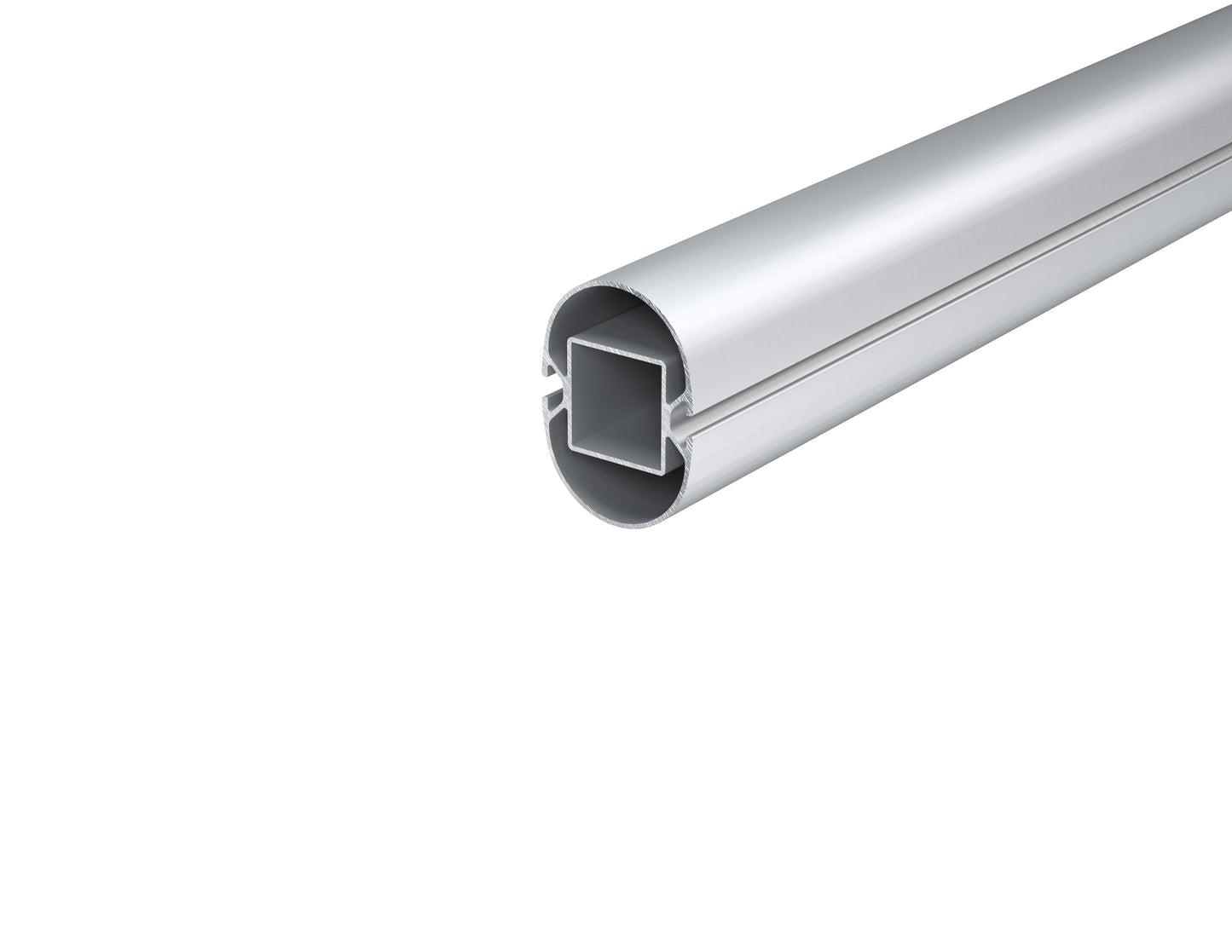 2-1/4" x 1-3/4" Aluminum oval with slots, oval upright post extrusion cut to length