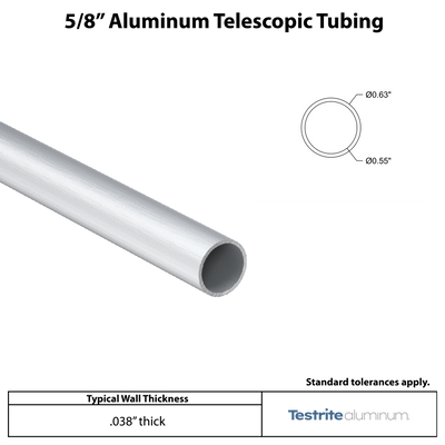5/8" Aluminum Round Telescopic Tube
